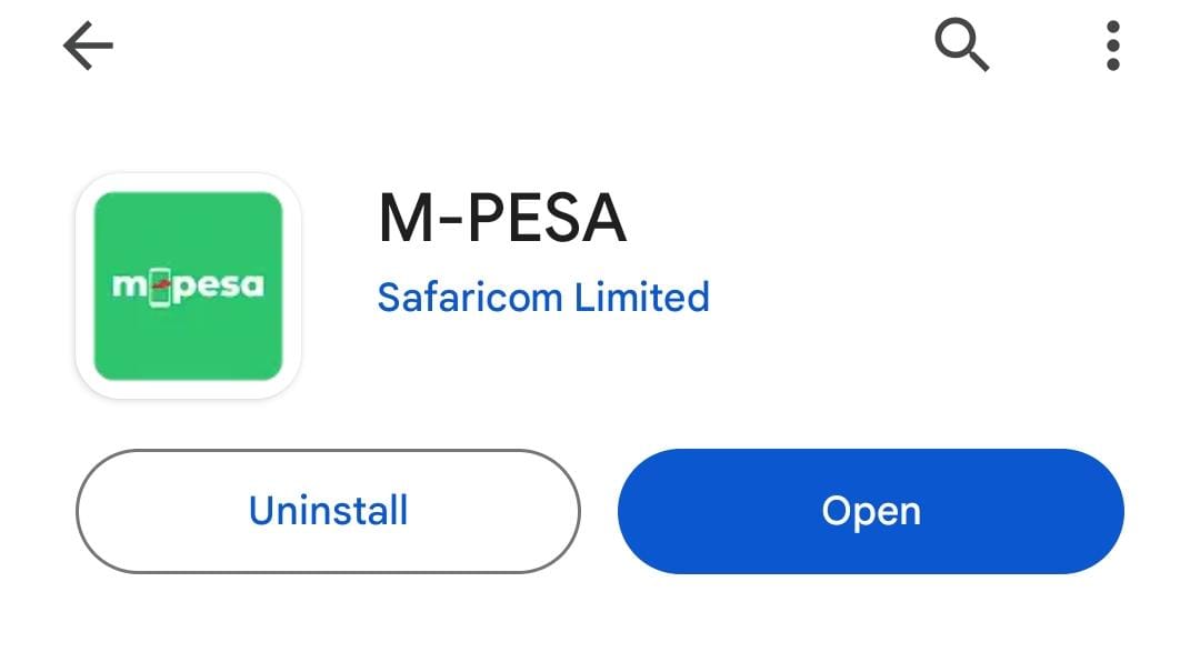 Mpesa App in Play Store screenshot